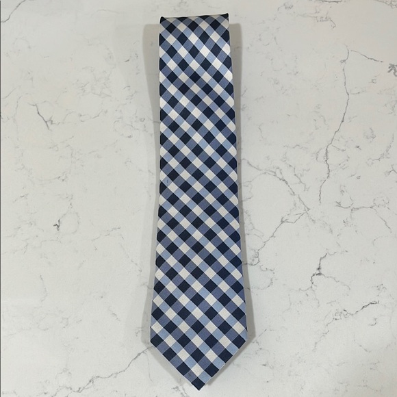 Blue and White Gingham Check Tie by Nautica - Picture 1 of 6